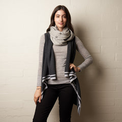 Rib Stripe Vest Charcoal