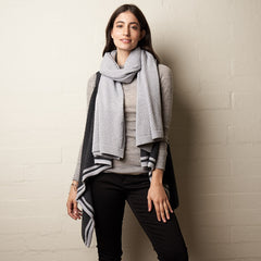 Rib Stripe Vest Charcoal