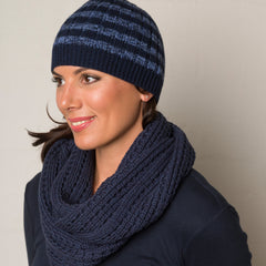 Stripe Beanie Navy